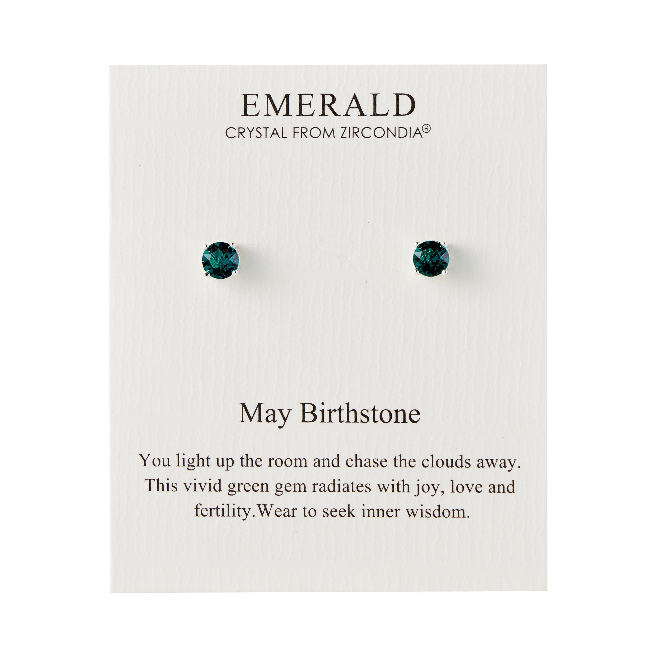 May (Emerald) Birthstone Earrings Created with Zircondia® Crystals