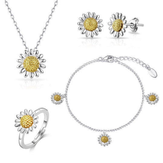 4pc Daisy Bracelet Set - Philip Jones Jewellery