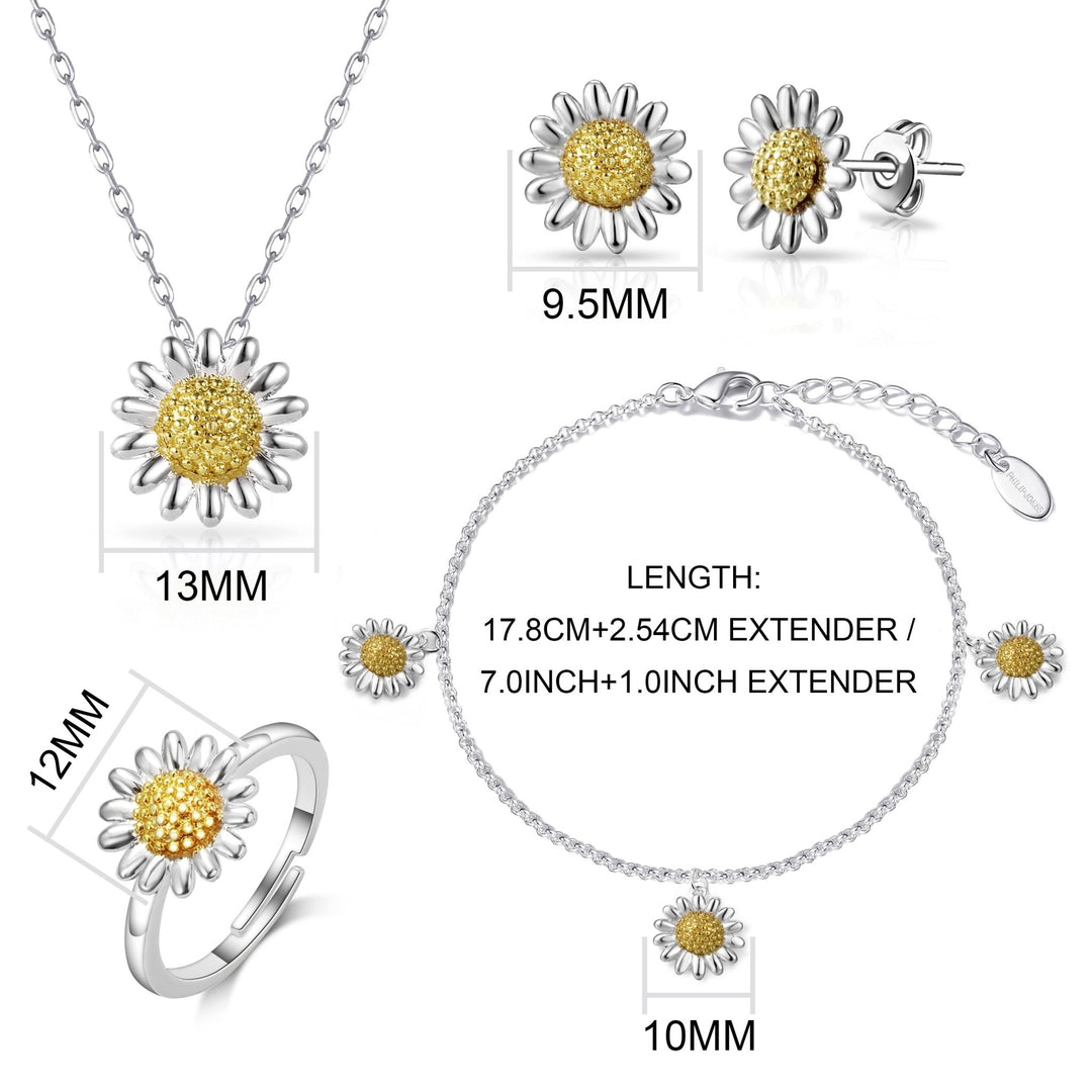 4pc Daisy Bracelet Set - Philip Jones Jewellery