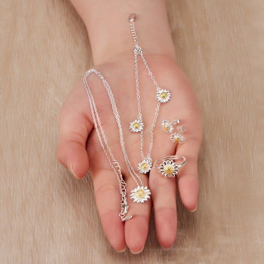 4pc Daisy Bracelet Set - Philip Jones Jewellery