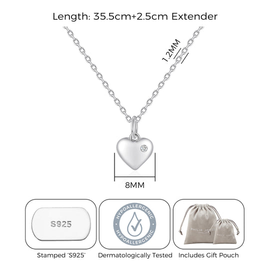 Kid's Sterling Silver Thank you for being our Flower Girl Heart Set Created with Zircondia® Crystals