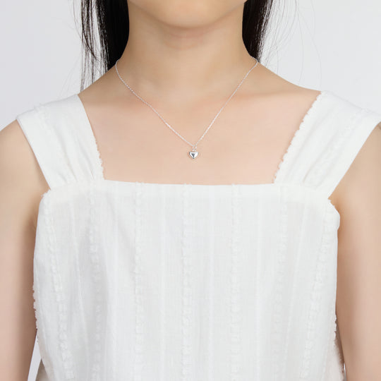 Kid's Sterling Silver Thank you for being our Flower Girl Heart Set Created with Zircondia® Crystals