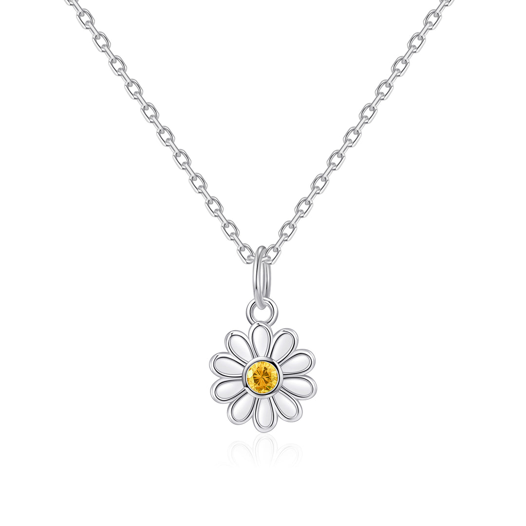 Kid's Sterling Silver Thank you for being our Flower Girl Daisy Set Created with Zircondia® Crystals