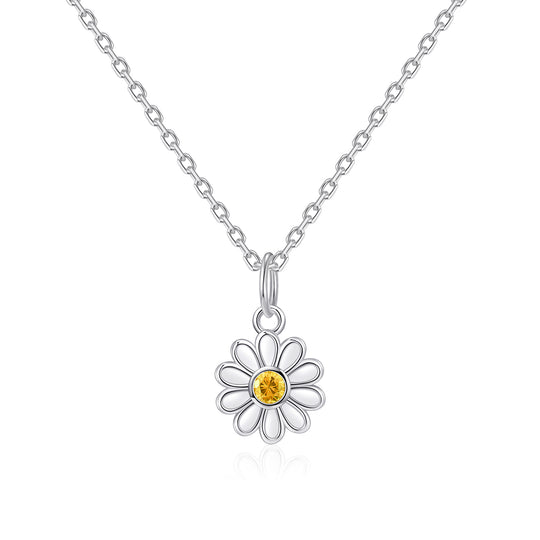 Kid's Sterling Silver Thank you for being our Flower Girl Daisy Set Created with Zircondia® Crystals