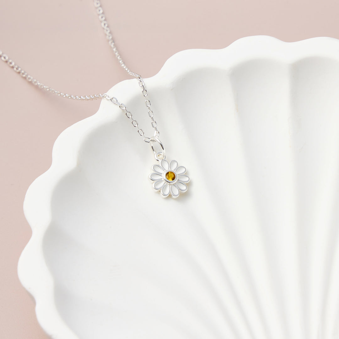 Kid's Sterling Silver Thank you for being our Flower Girl Daisy Set Created with Zircondia® Crystals