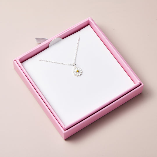 Kid's Sterling Silver Thank you for being our Flower Girl Daisy Set Created with Zircondia® Crystals