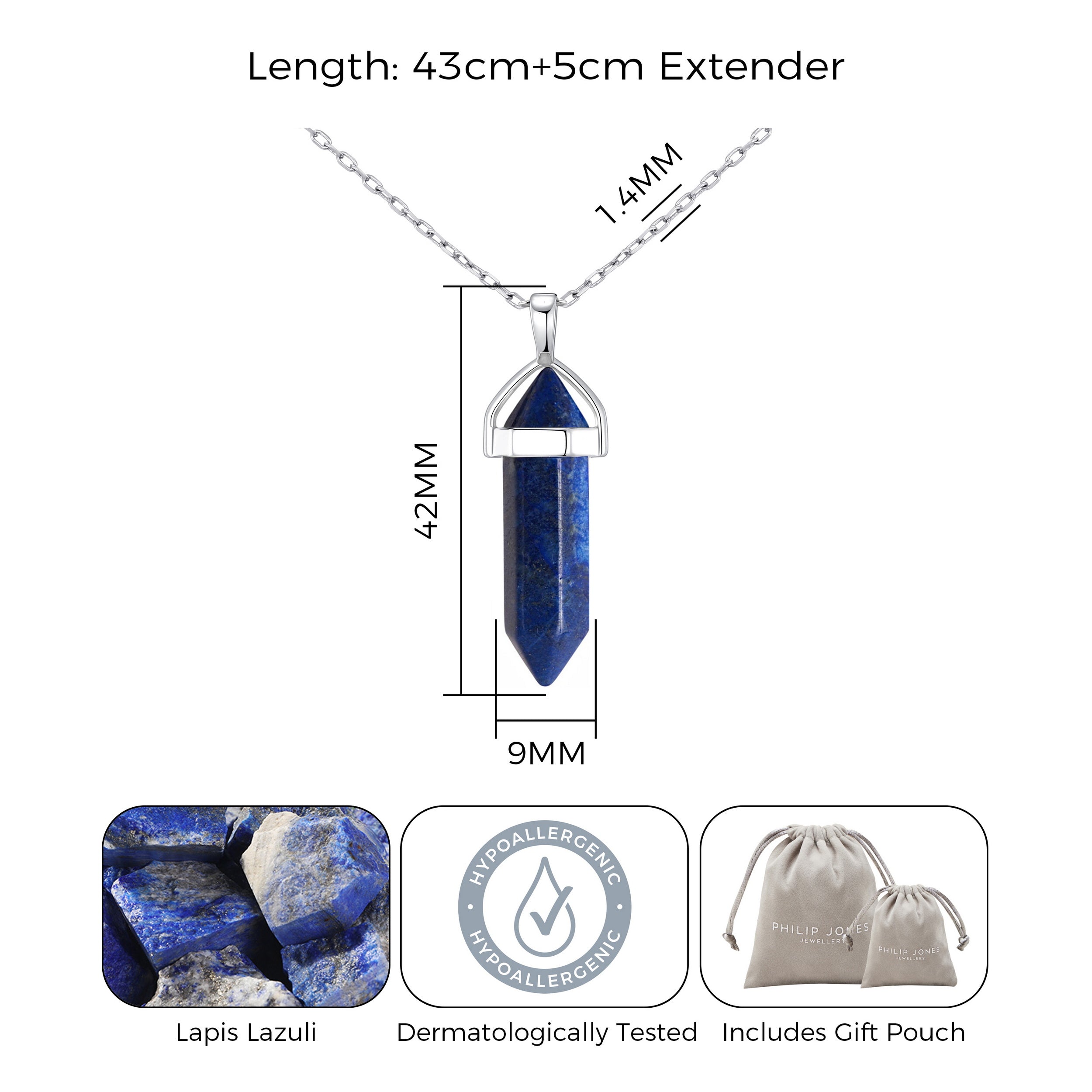 Lapis Genuine Gemstone Necklace