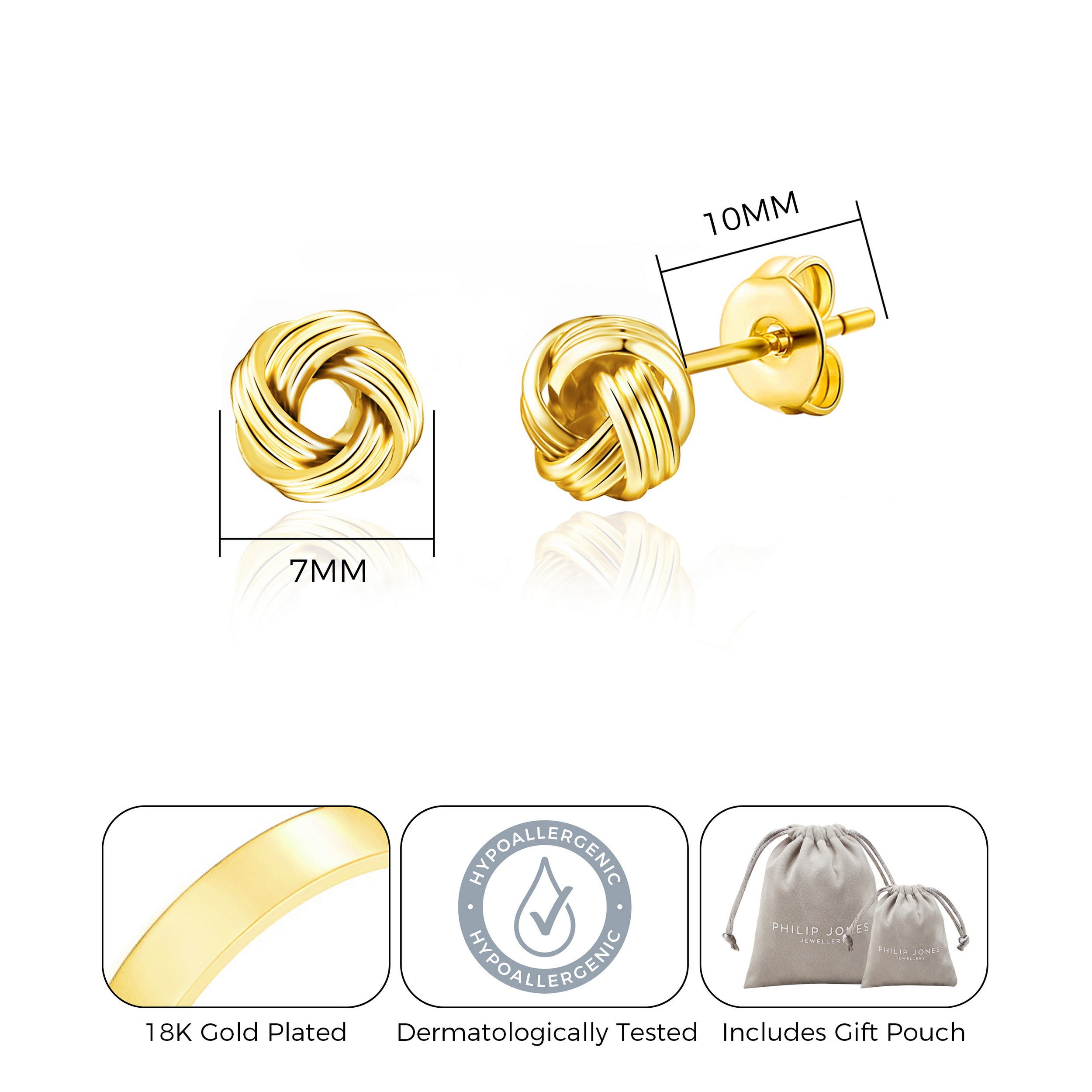 Gold Plated Love Knot Earrings