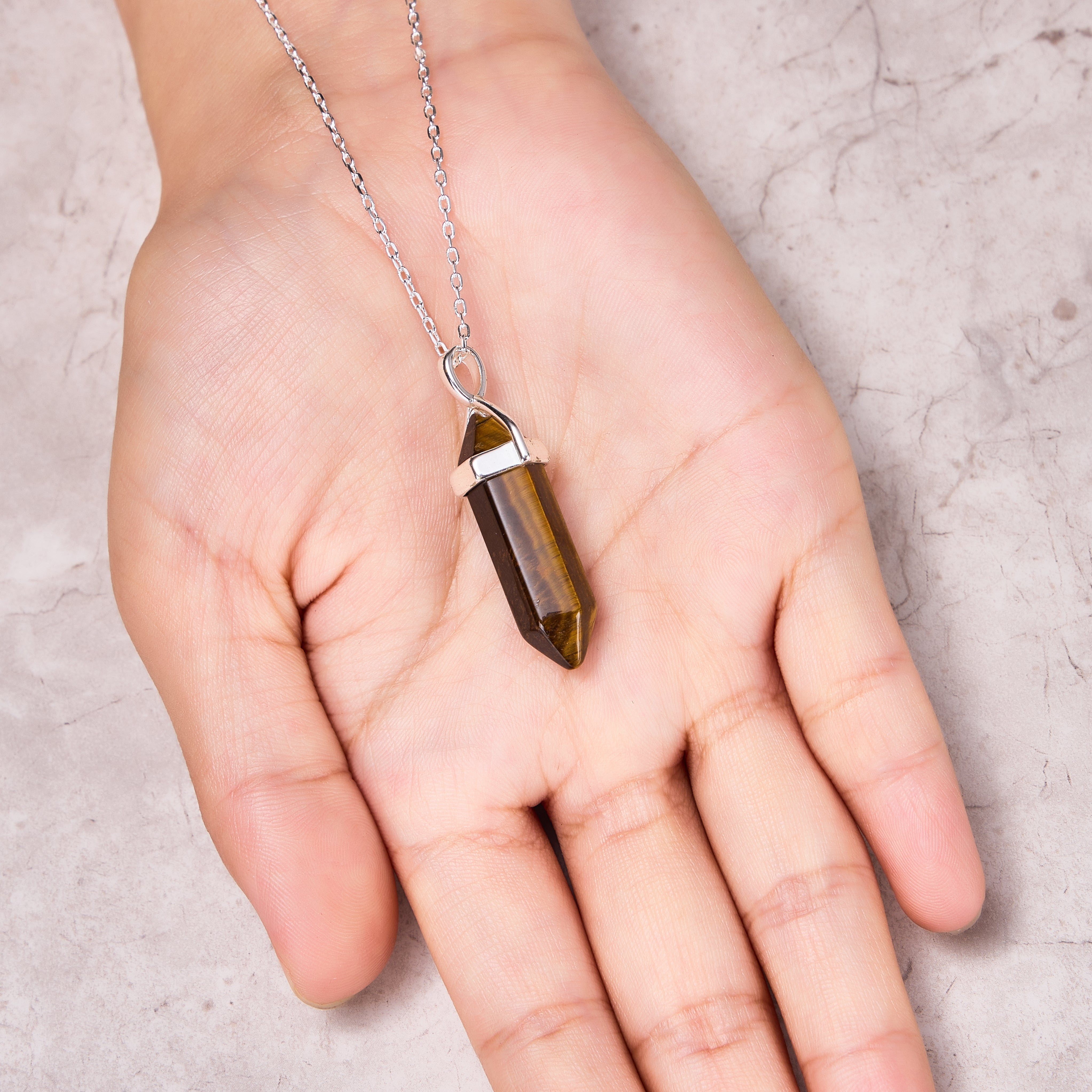 Tiger's Eye Genuine Gemstone Necklace