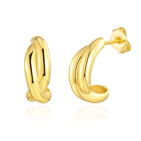 18k Gold Plated Kiss Hoop Earrings