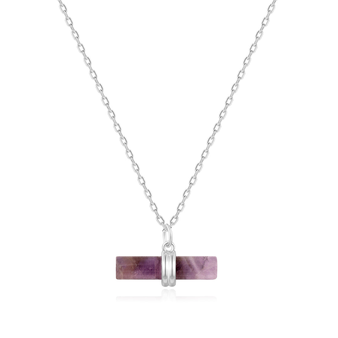 Amethyst Gemstone T-Bar Necklace