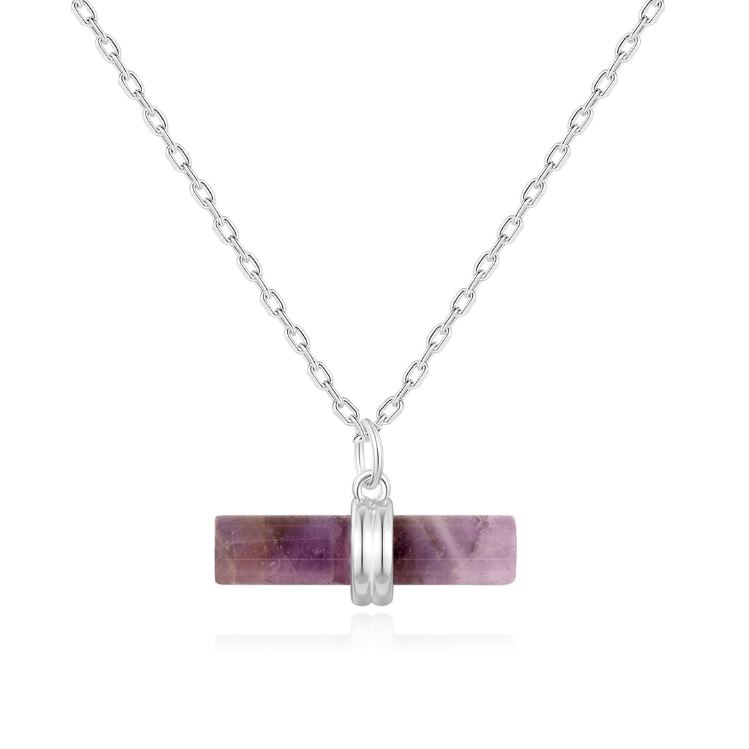 Amethyst Gemstone T-Bar Necklace