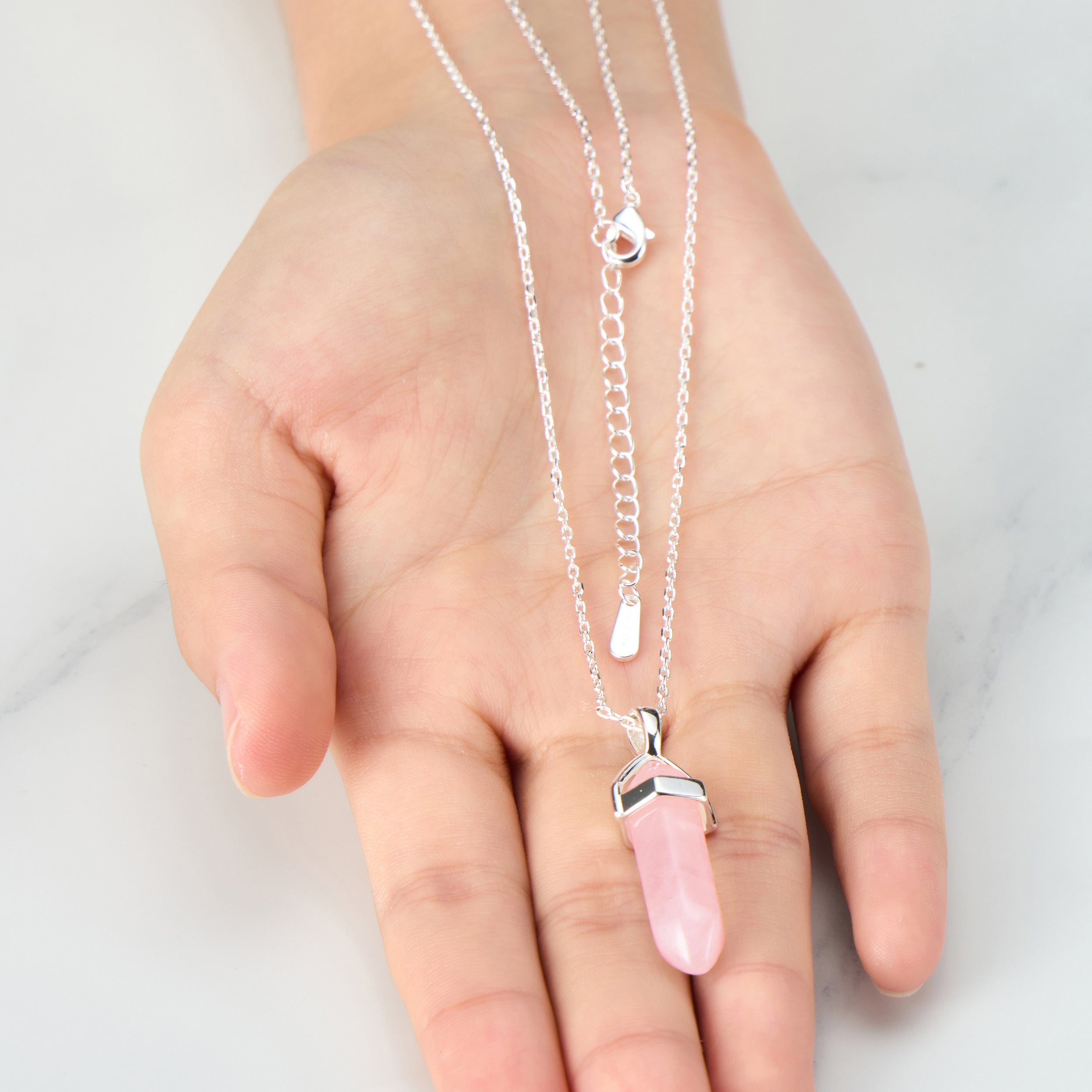 Rose Quartz Genuine Gemstone Necklace