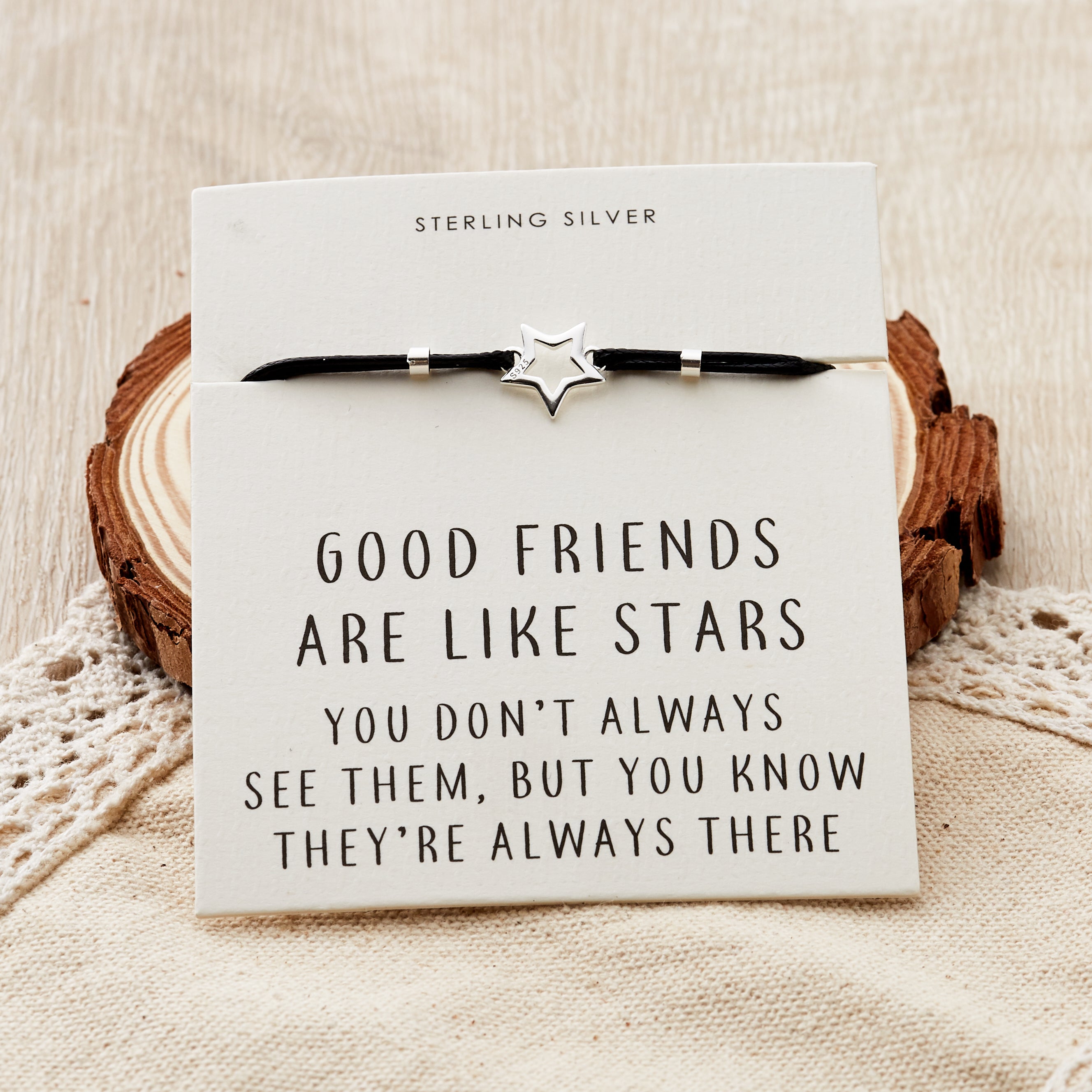 Sterling Silver Star Quote Bracelet