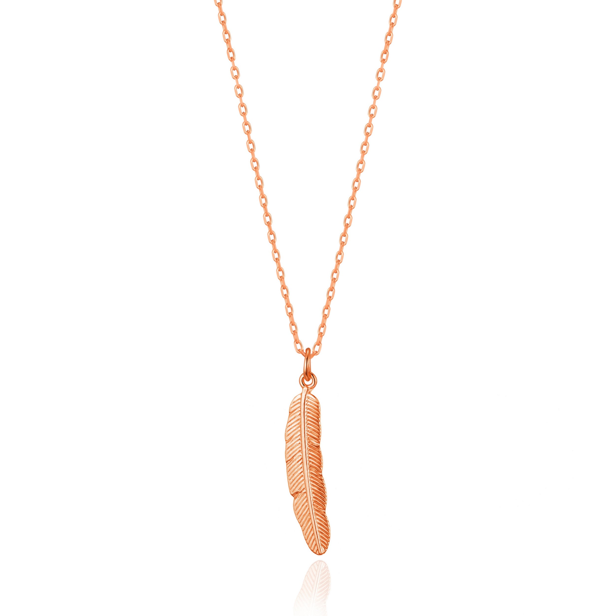 Rose Gold Plated Feather Necklace