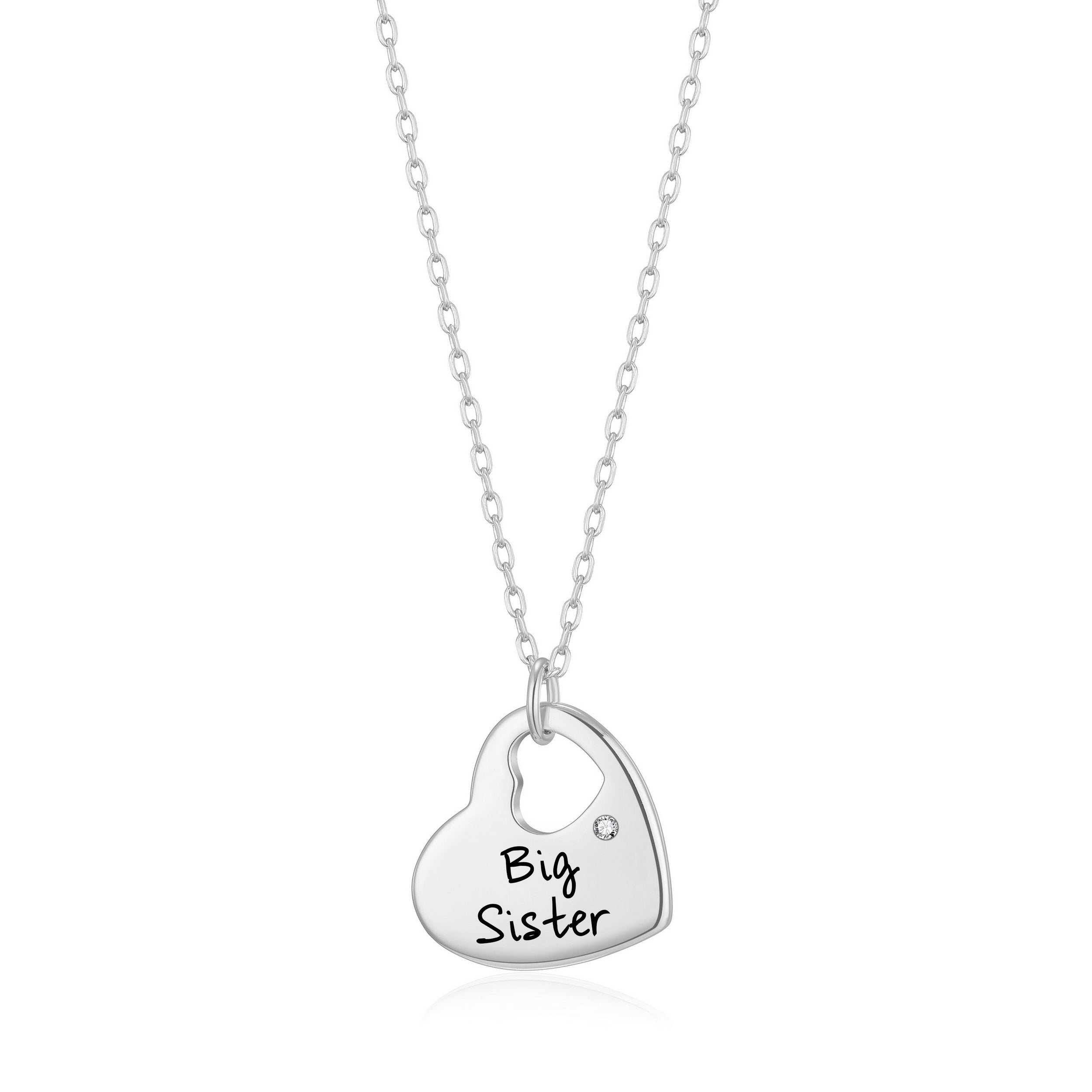 Big Sister Heart Necklace Created with Zircondia® Crystals