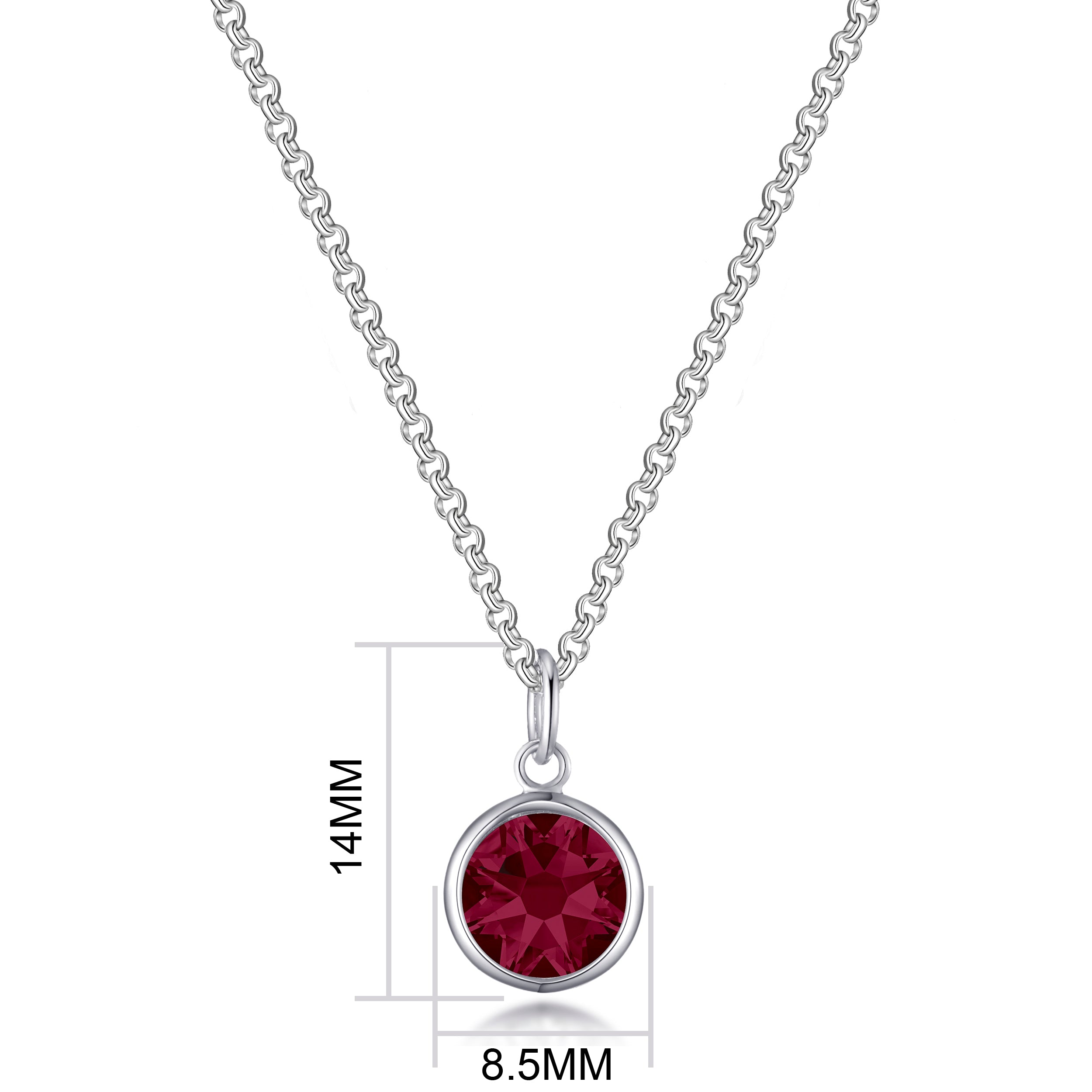 July Initial Birthstone Necklace Created with Zircondia® Crystals