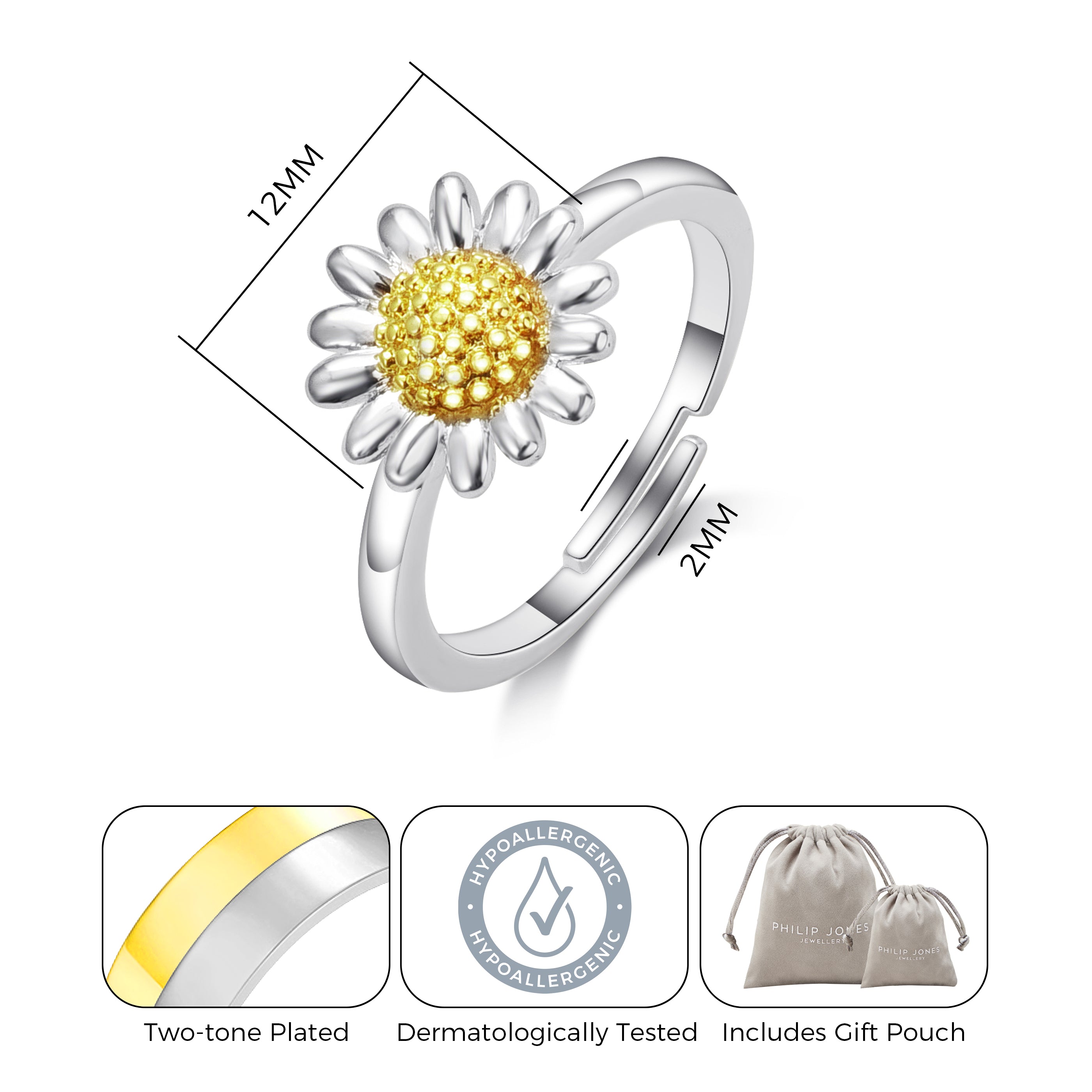 Adjustable Daisy Ring