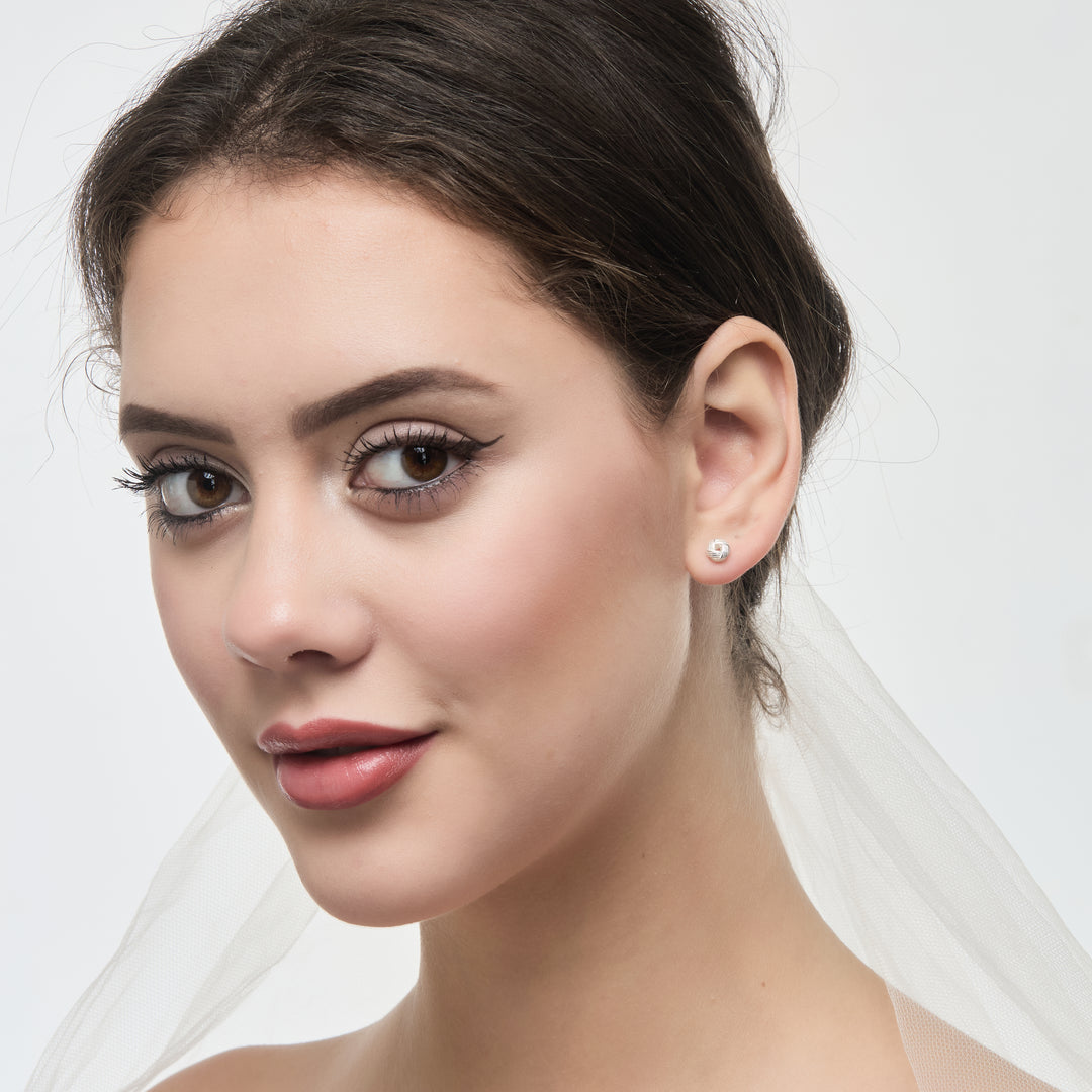 Sterling Silver Bridal Knot Earrings