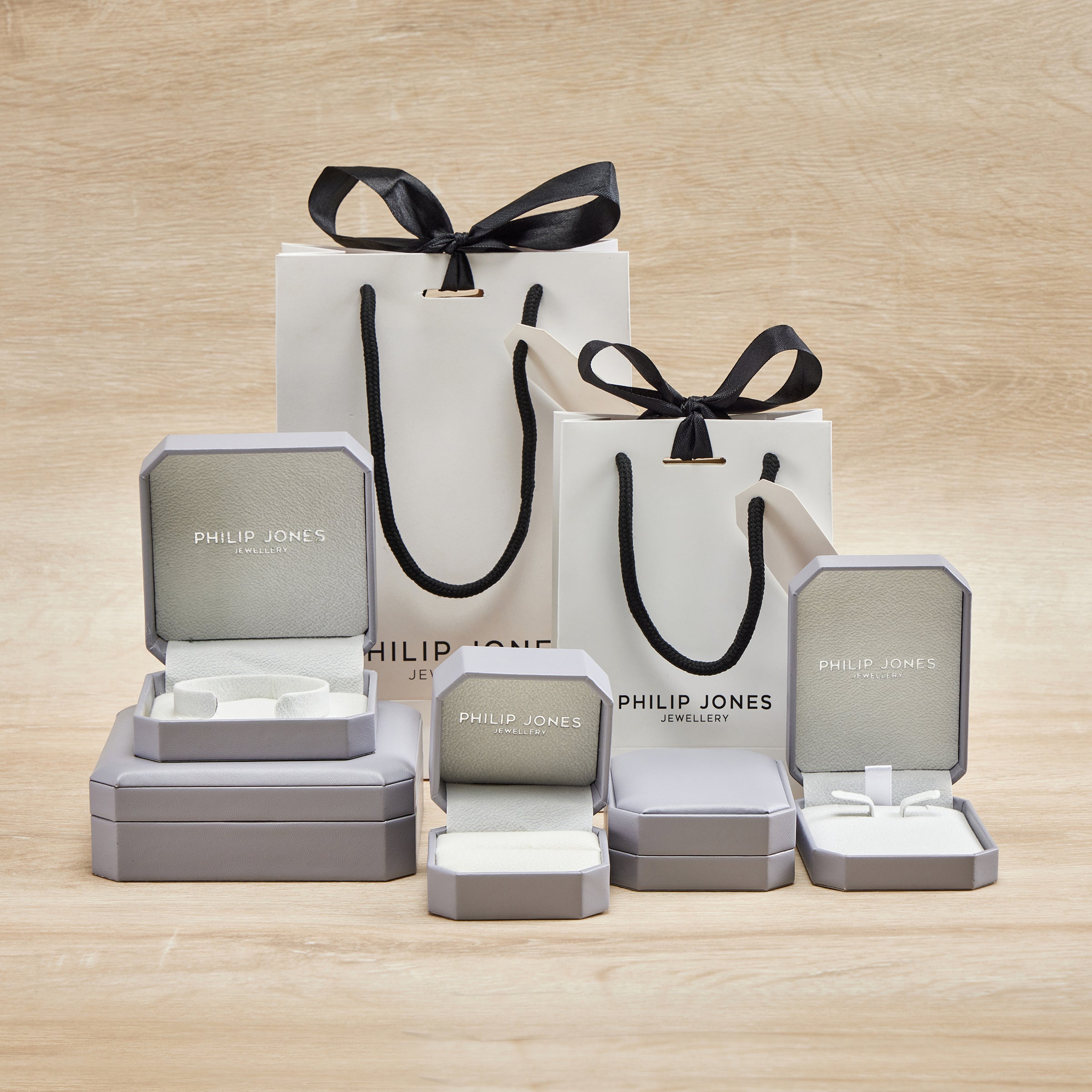 Philip Jones Gift Box, Bag & Polishing Cloth by Philip Jones Jewellery