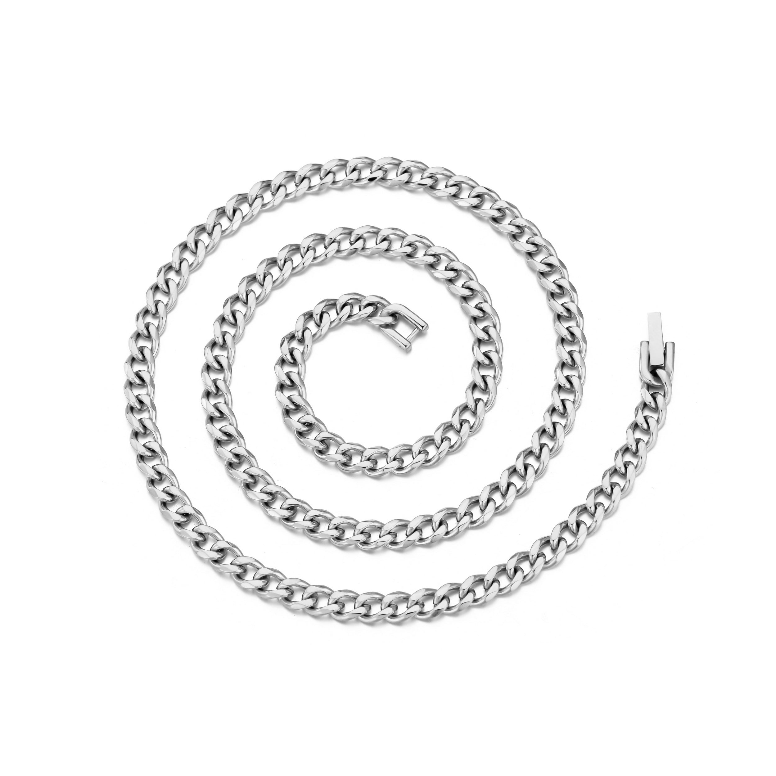 Men's 6mm Stainless Steel 18-24 Inch Cuban Curb Chain Necklace