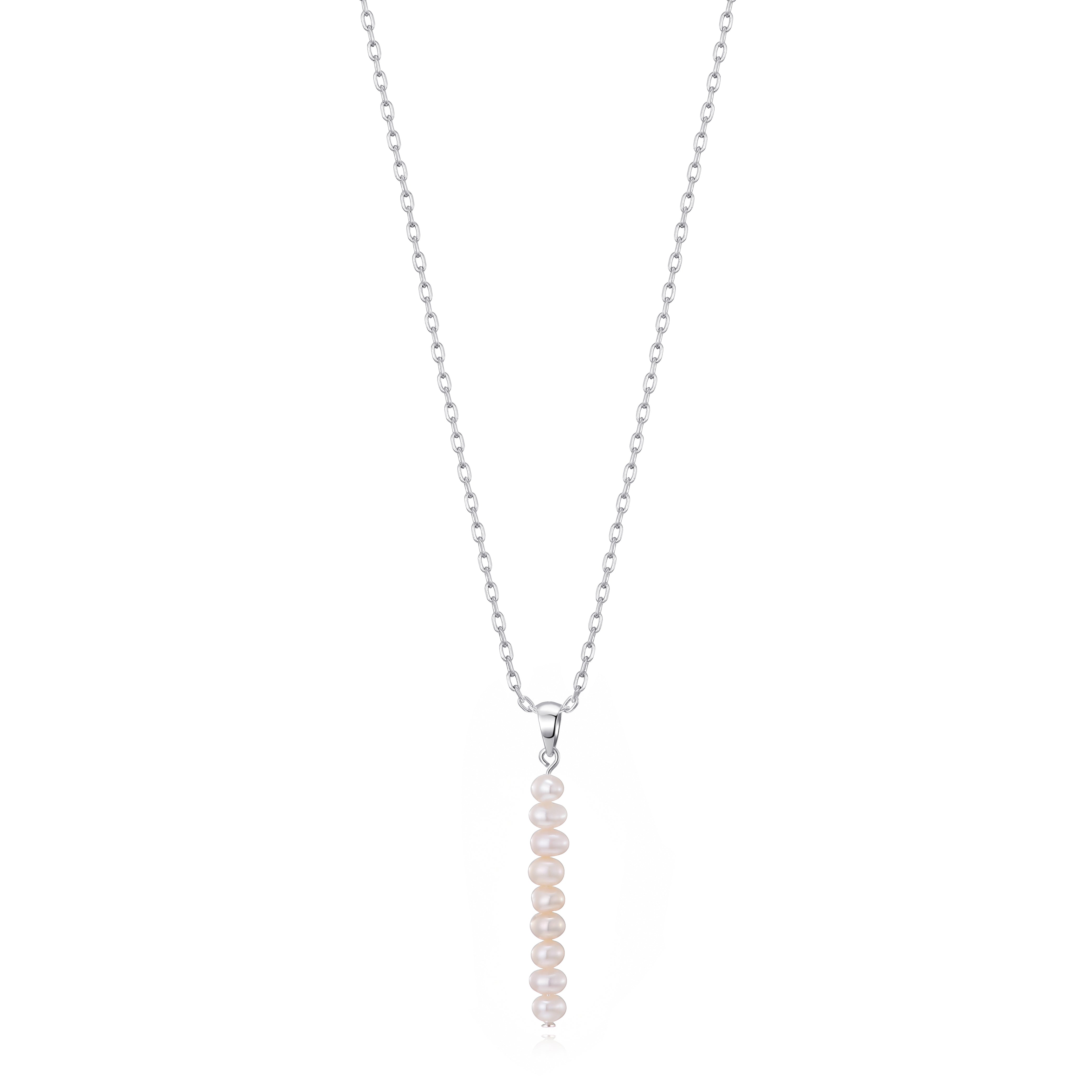 Silver Plated Freshwater Pearl Drop Necklace