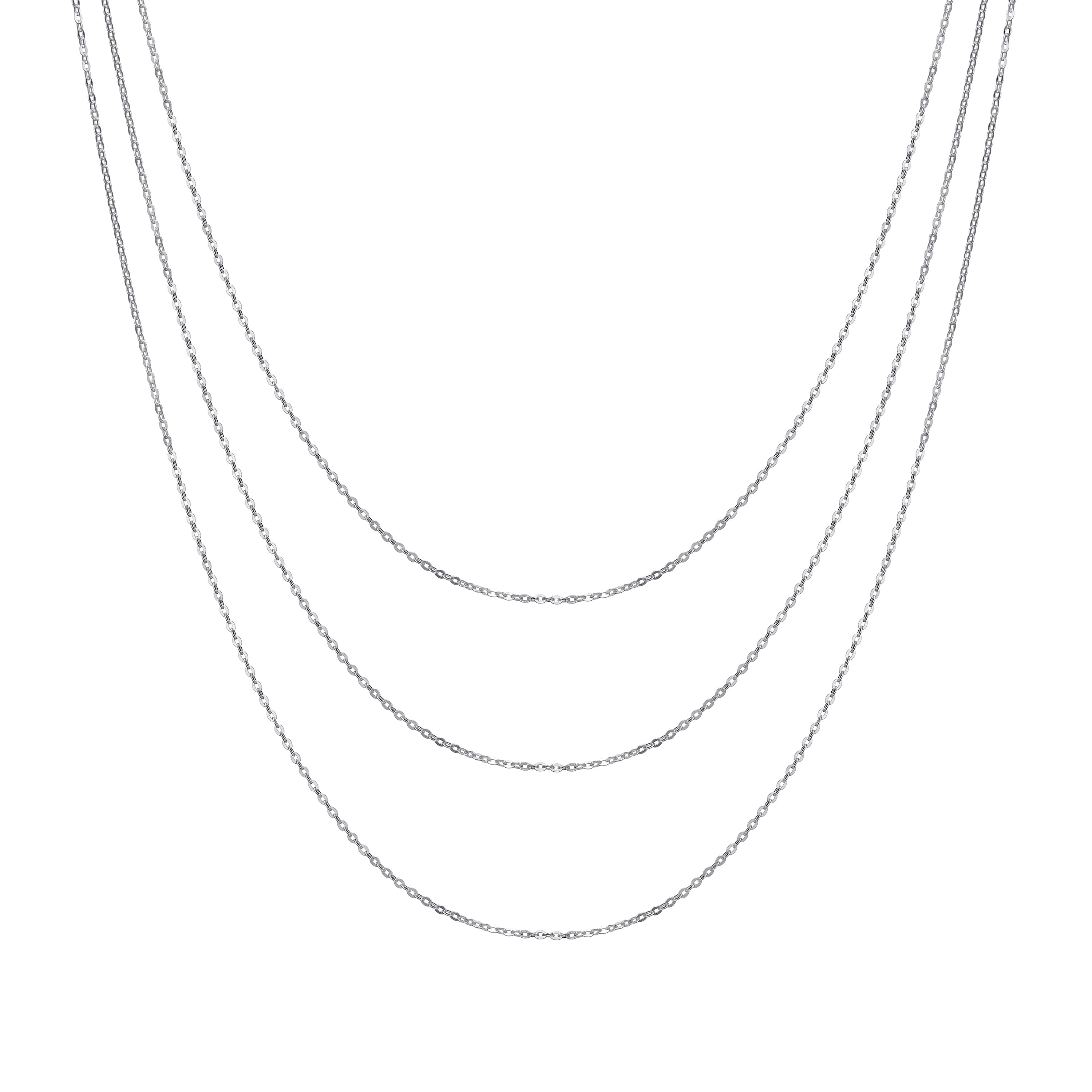 Sterling Silver 16" 18" 20" Inch 1.2mm Thick Cable Chain Necklace by Philip Jones Jewellery