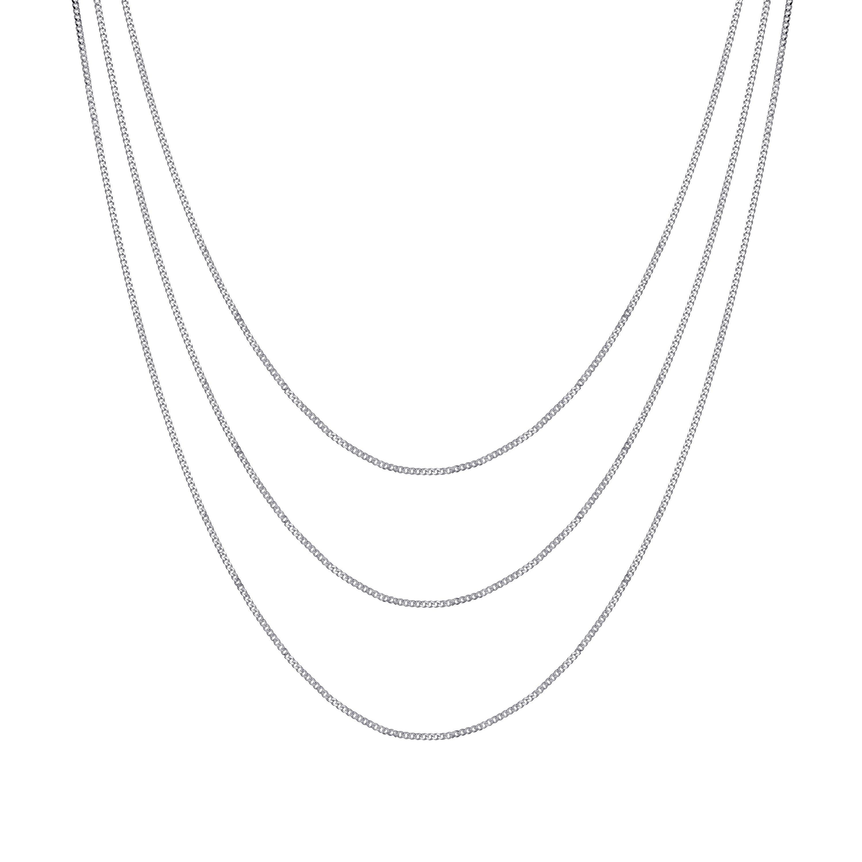 Sterling Silver 16" 18" 20" Inch 1.2mm Thick Italian Curb Chain Necklace by Philip Jones Jewellery