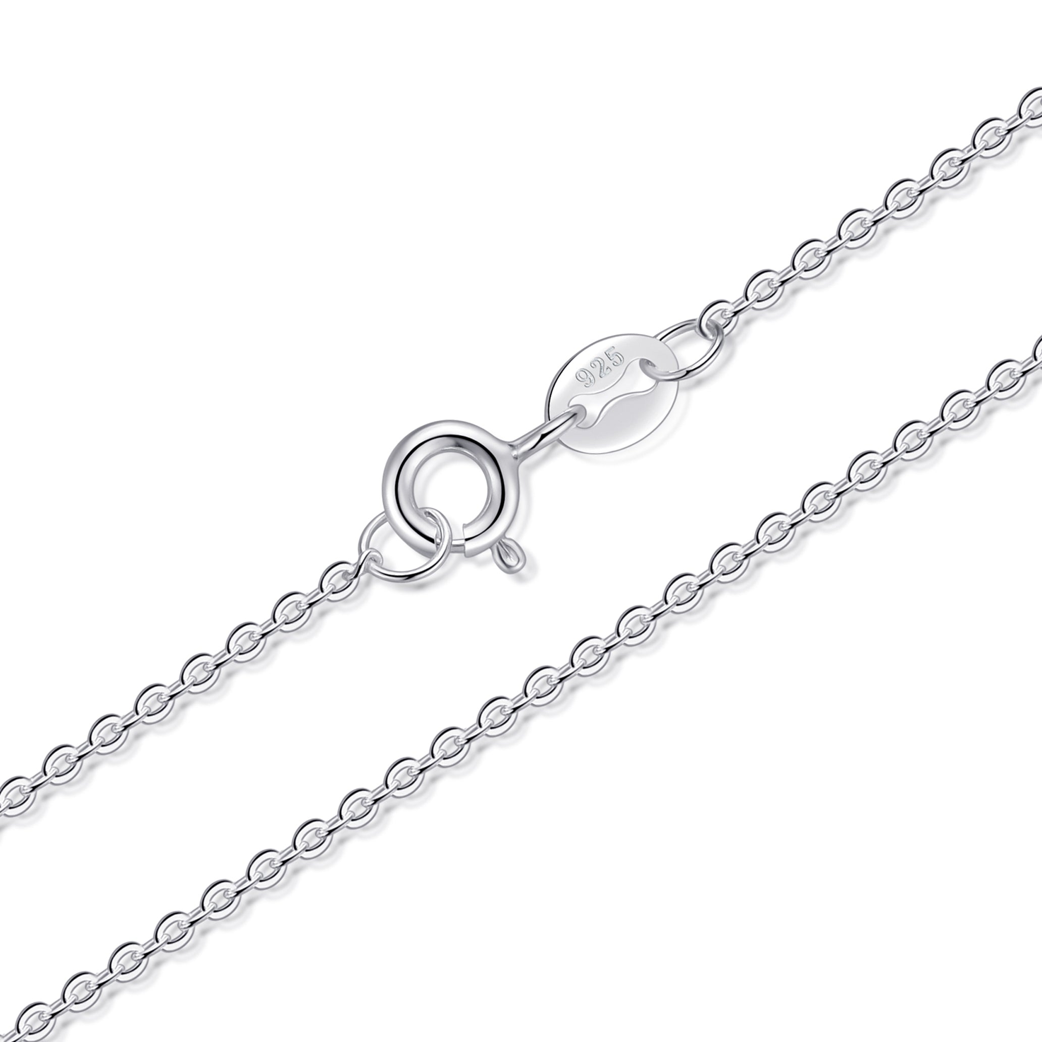 Sterling Silver 16" 18" 20" Inch 1.2mm Thick Cable Chain Necklace