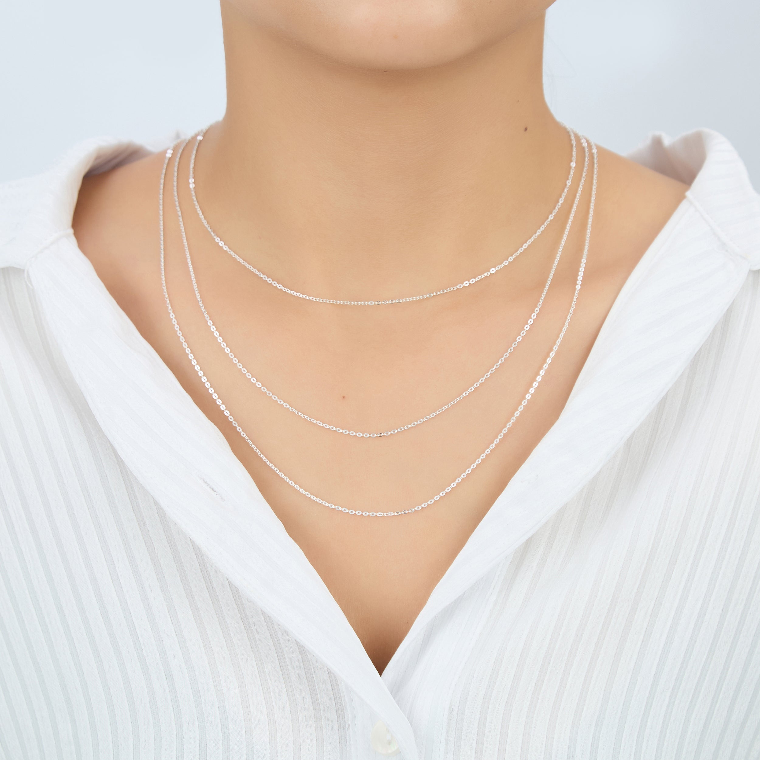 Sterling Silver 16 18 20 Inch 1.2mm Fine Cable Chain Necklace by Philip Jones Jewellery