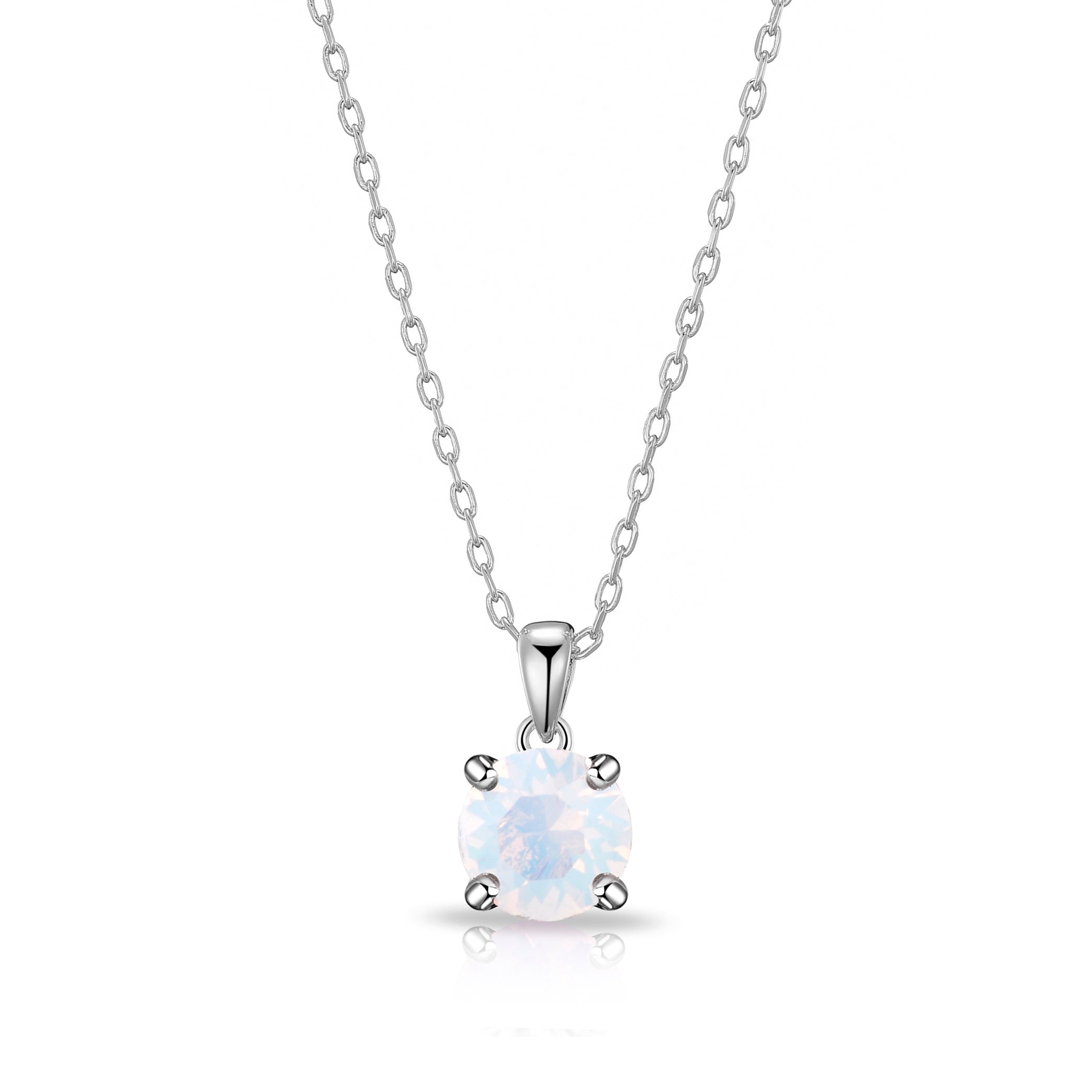 White Opal Necklace Created with Zircondia® Crystals