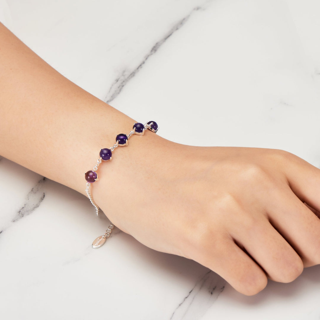 Amethyst Gemstone Bracelet - Philip Jones Jewellery