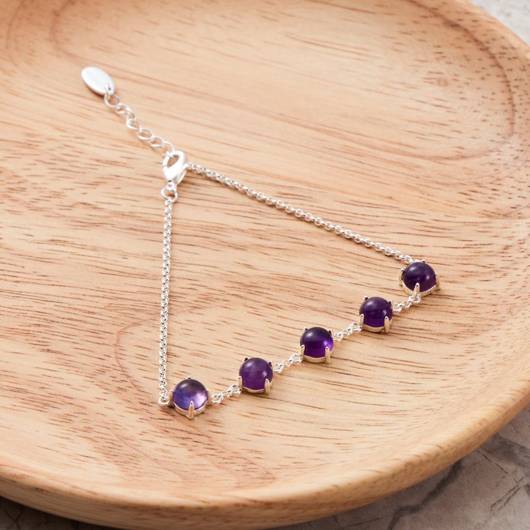 Amethyst Gemstone Bracelet - Philip Jones Jewellery