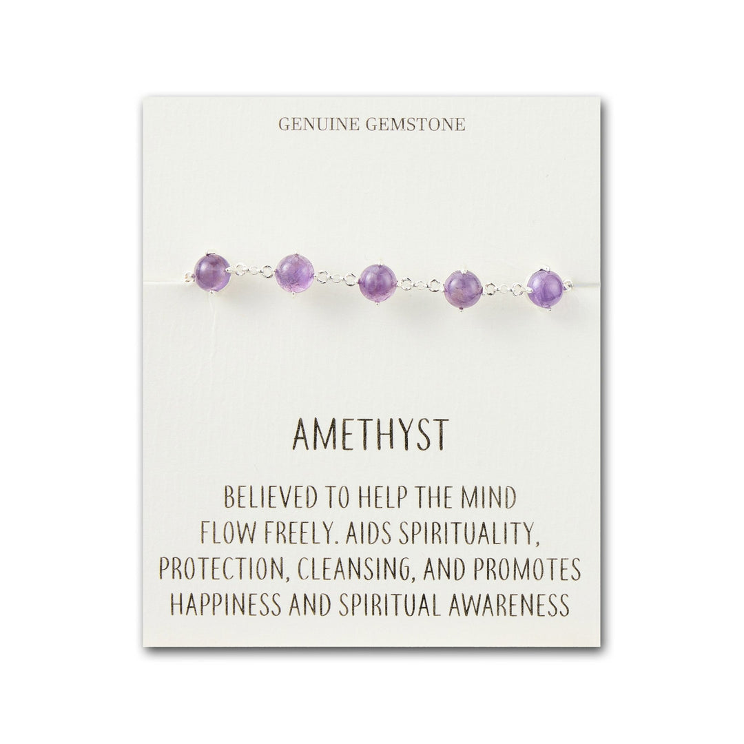 Amethyst Gemstone Bracelet with Quote Card - Philip Jones Jewellery