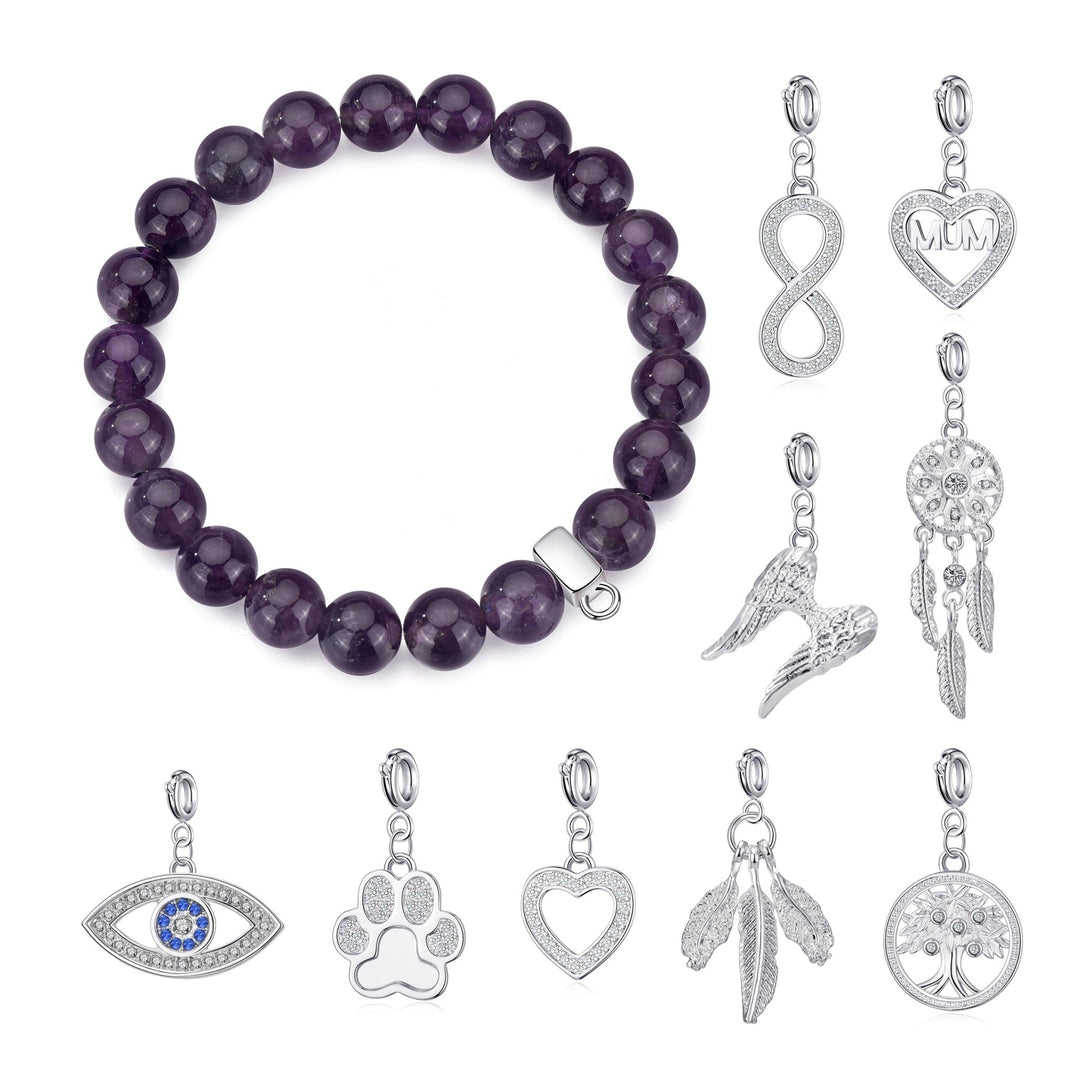 Amethyst Bracelet Mummy Bracelets Mom, Wisdom' Amethyst Charm