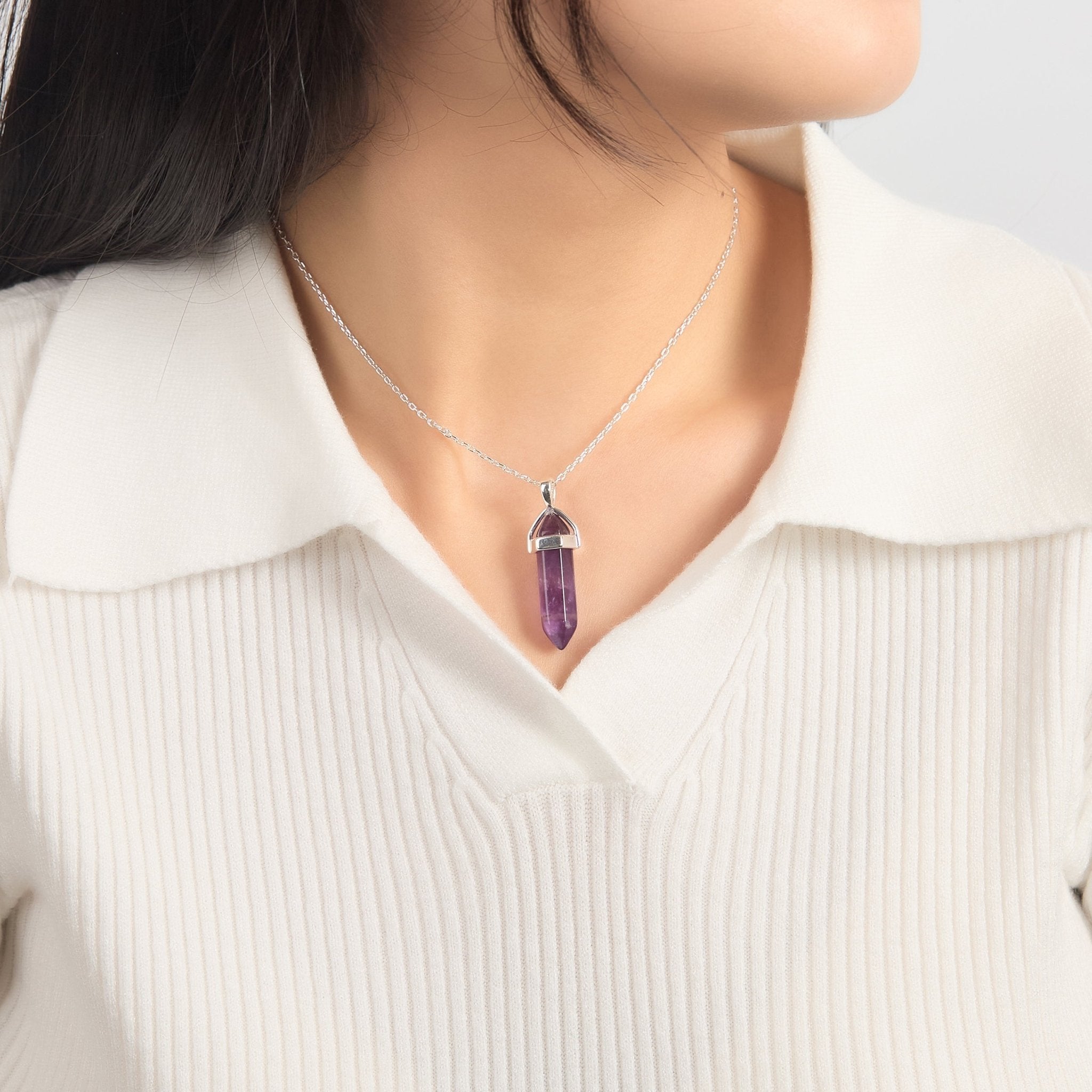 Amethyst Genuine Gemstone Necklace – Philip Jones Jewellery