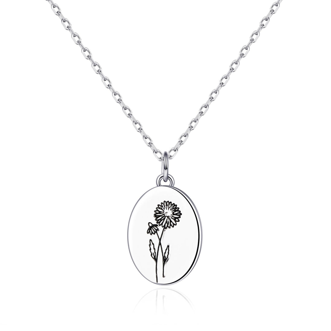 April Birth Flower Daisy Necklace with Card - Philip Jones Jewellery