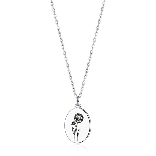 April Birth Flower Daisy Necklace with Card - Philip Jones Jewellery