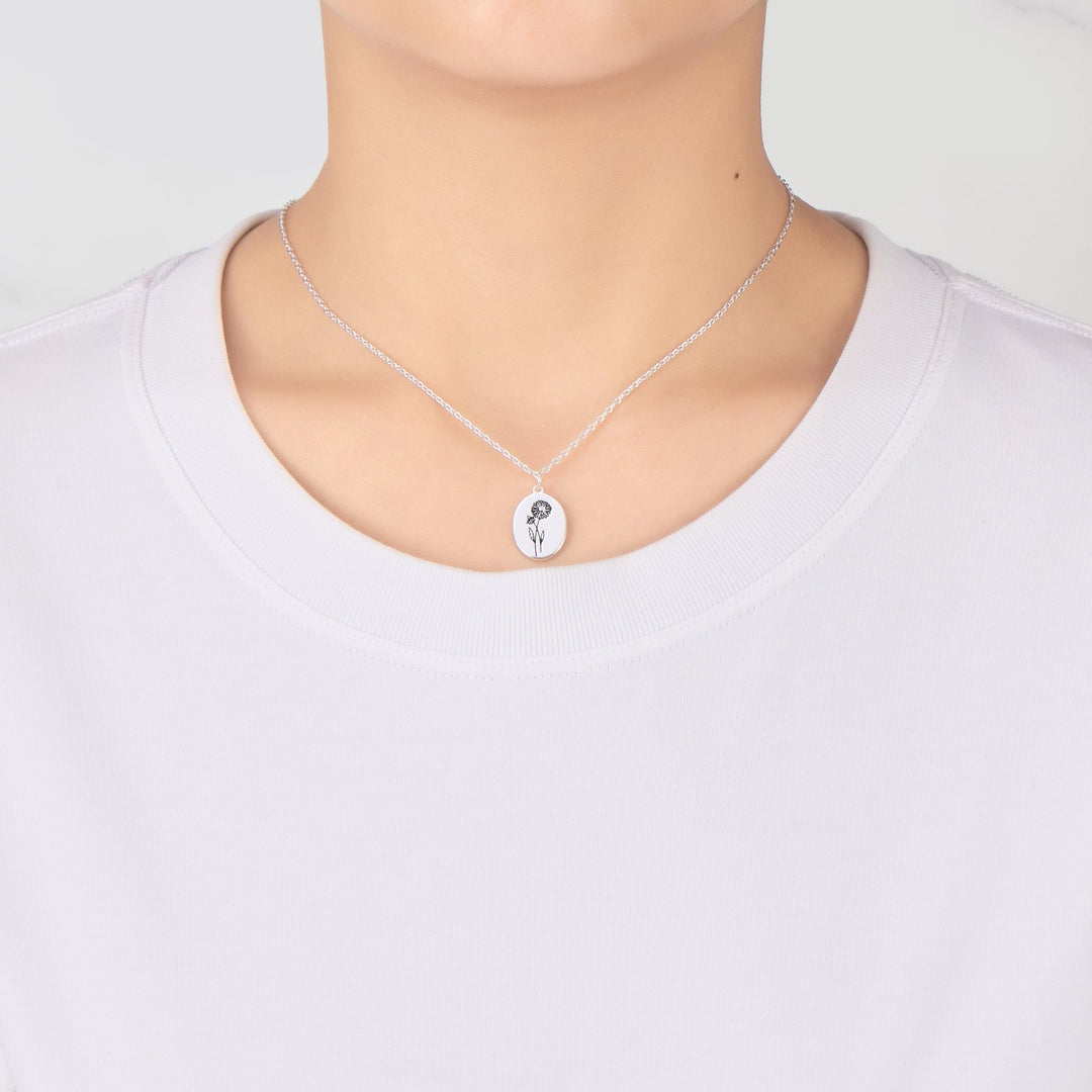 April Birth Flower Daisy Necklace with Card - Philip Jones Jewellery