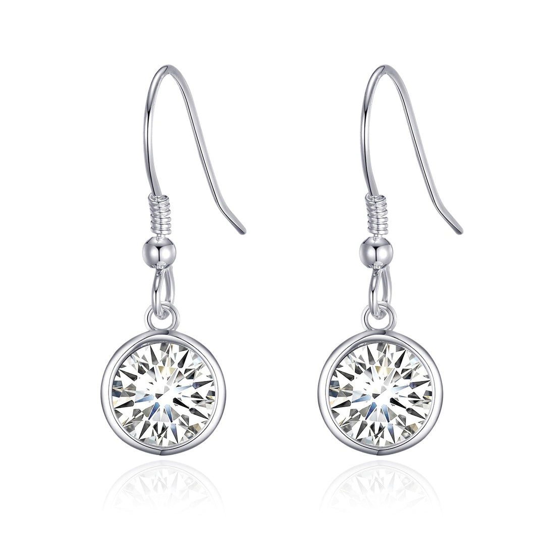 April Birthstone Drop Earrings Created with Diamond Zircondia® Crystals - Philip Jones Jewellery