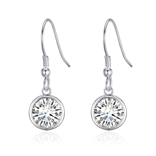 April Birthstone Drop Earrings Created with Diamond Zircondia® Crystals - Philip Jones Jewellery