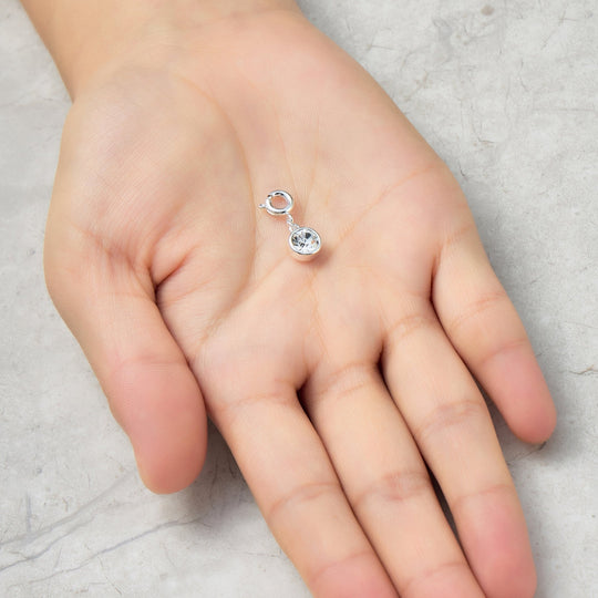 April (Diamond) Birthstone Charm Created with Zircondia® Crystals - Philip Jones Jewellery