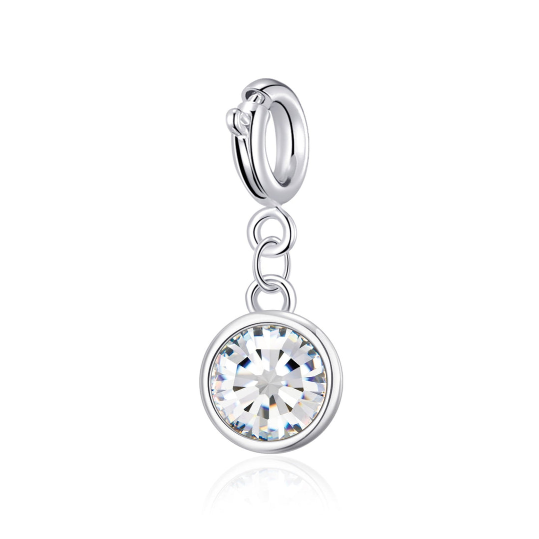 April (Diamond) Birthstone Charm Created with Zircondia® Crystals - Philip Jones Jewellery
