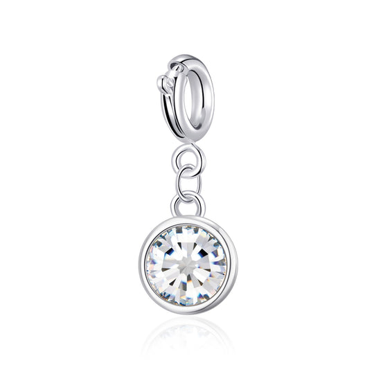 April (Diamond) Birthstone Charm Created with Zircondia® Crystals - Philip Jones Jewellery