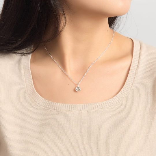 April (Diamond) Birthstone Necklace Created with Zircondia® Crystals - Philip Jones Jewellery