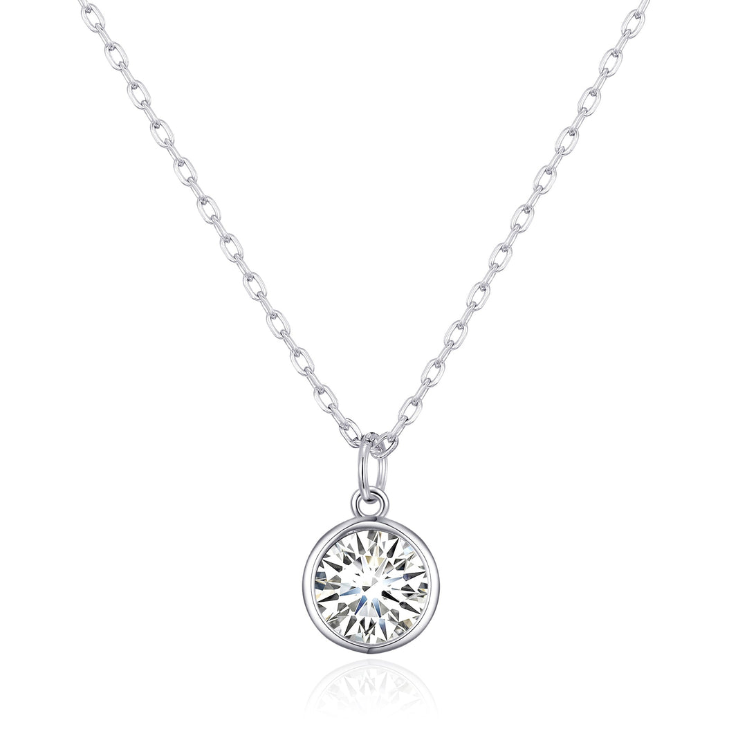 April (Diamond) Birthstone Necklace Created with Zircondia® Crystals - Philip Jones Jewellery