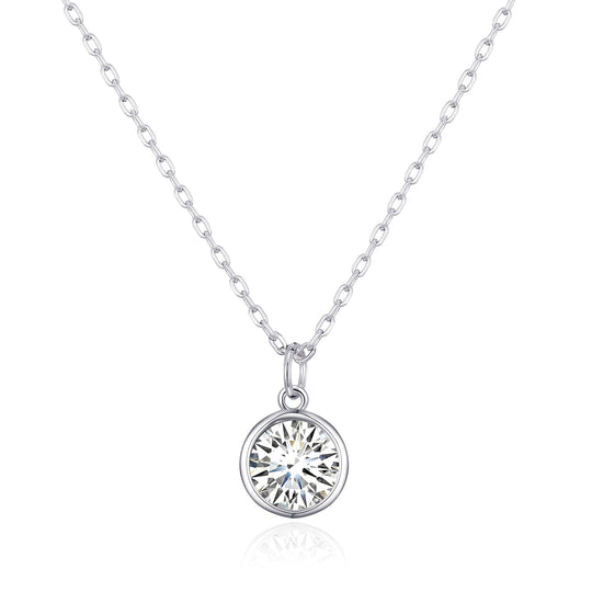 April (Diamond) Birthstone Necklace Created with Zircondia® Crystals - Philip Jones Jewellery