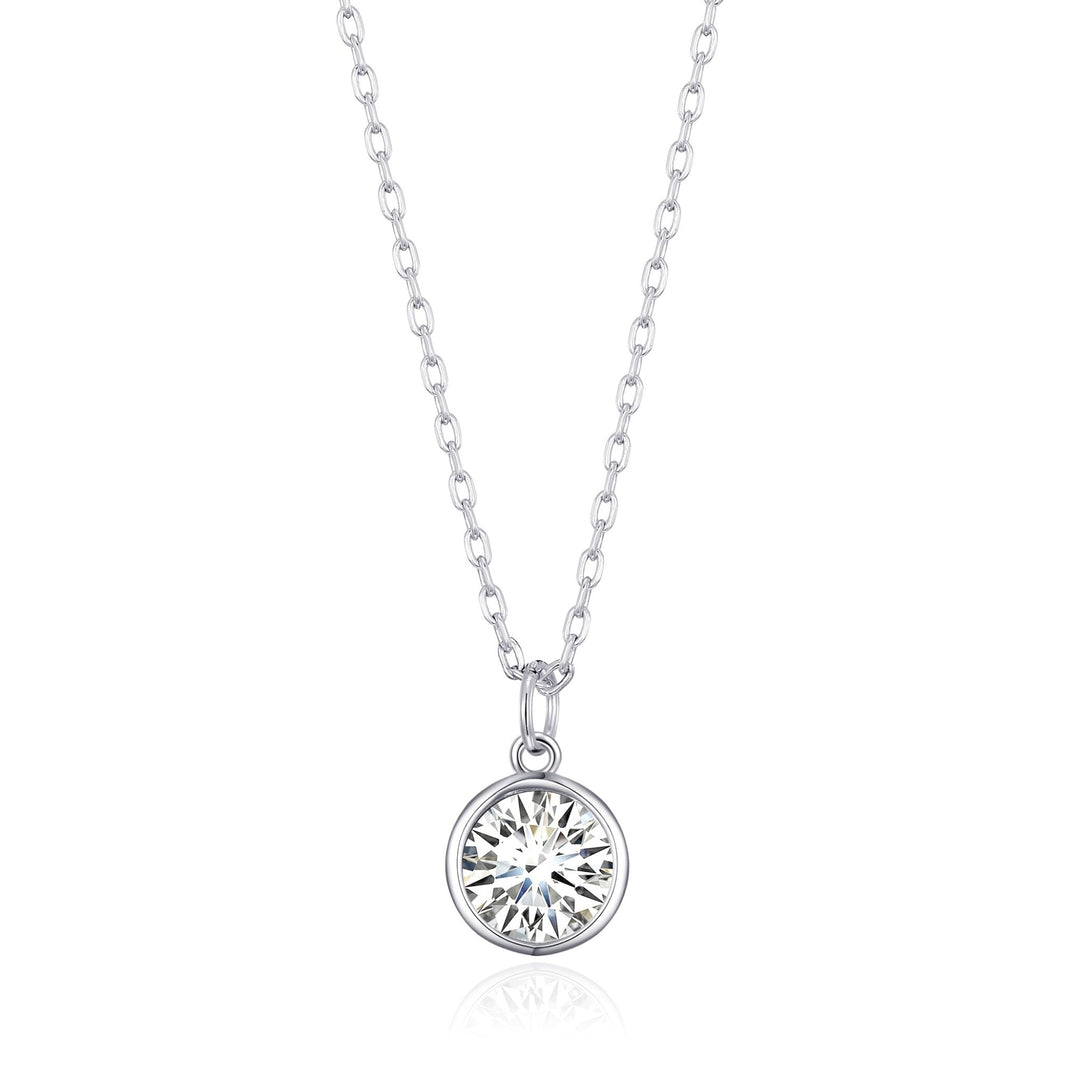 April (Diamond) Birthstone Necklace Created with Zircondia® Crystals - Philip Jones Jewellery