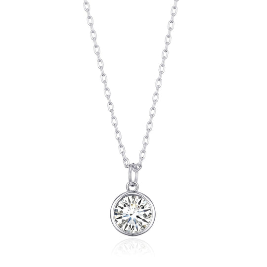 April (Diamond) Birthstone Necklace Created with Zircondia® Crystals - Philip Jones Jewellery