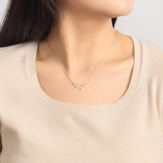 Aries Star Sign Zodiac Constellation Necklace with Zircondia® Crystals - Philip Jones Jewellery